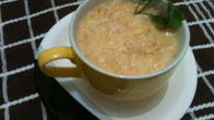 Creme de arroz e tomates