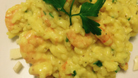 Risoto de camarão com requeijão