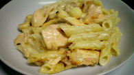 Penne com salmão