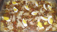 Macarrão com carne de soja