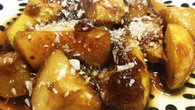 Peras caramelizadas com coco