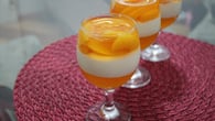 Creme de pêssego com gelatina