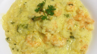 Arroz de camarão com creme de leite