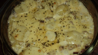 Batata com camarão e catupiry.