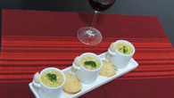 Sopa creme de mandioquinha com brócolis e argolinha