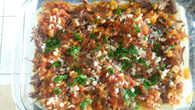 Purê de batata com carne (ponta de peito)