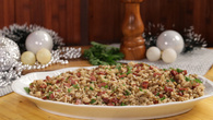 Arroz com lentilha e calabresa