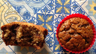 Muffins de banana com chocolate