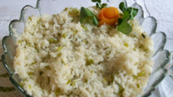 Arroz com talos de agrião
