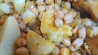 Bacalhau com grão-de-bico ensopado