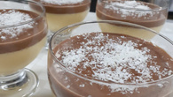 Mousse de maracujá com cobertura de chocolate