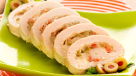 Rocambole de frango recheado