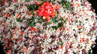 Arroz carreteiro no disco de arado