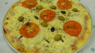 Pizza de arroz prática