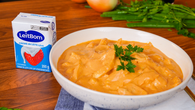 Strogonoff de frango irresistível com LeitBom