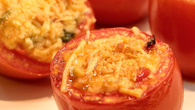 Tomates gratinados com salmão