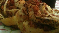Pão trançado de bacon e calabresa