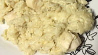 Risoto de palmito com gorgonzola