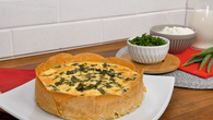 Quiche com massa de pastel