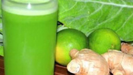 Suco de couve com laranja e gengibre