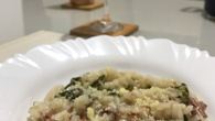 Risoto de carne seca com couve