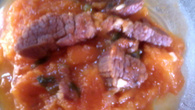 Carne seca com purê de abóbora