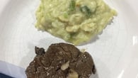 Risoto de queijo e alho poró