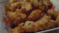 Bolinho de arroz com calabresa