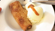Rolinhos de banana com doce de leite