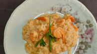 Risoto de camarão com queijo canastra