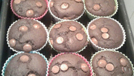 Muffins de baunilha e chocolate