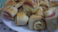 Pãezinhos de presunto e queijo