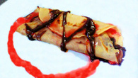 Crepe francês de morango e chocolate