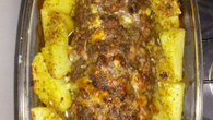 Bolo de carne com batatas
