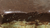 Pavê de creme belga com mousse de chocolate