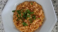Risoto de lagostim com tomate