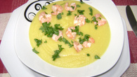 Sopa de camarão com batata baroa