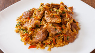 Arroz carreteiro de carne fresca