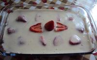 Pavê creme de chocolate com morango