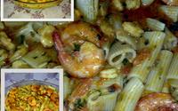Macarrão x moqueca de camarão