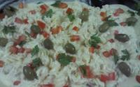 Macarrão ao molho branco e frango