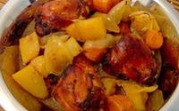 Frango assado com batatas