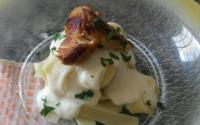Macarrão com frango e molho branco