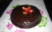 Torta de chocolate e morango