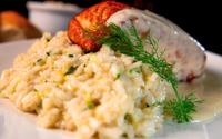Risoto de gorgonzola com lombinho de porco e alecrim