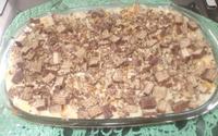 Pavê de pêssego com chocolate