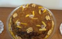 Torta de coco queimado com damasco