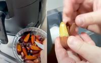 Aprendi com a cozinheira da minha avó a fazer um pinhão na airfryer que fica crocante por fora e macio por dentro