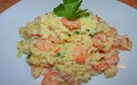 Risoto cremoso de camarão