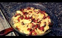 Batatas gratinadas com bacon